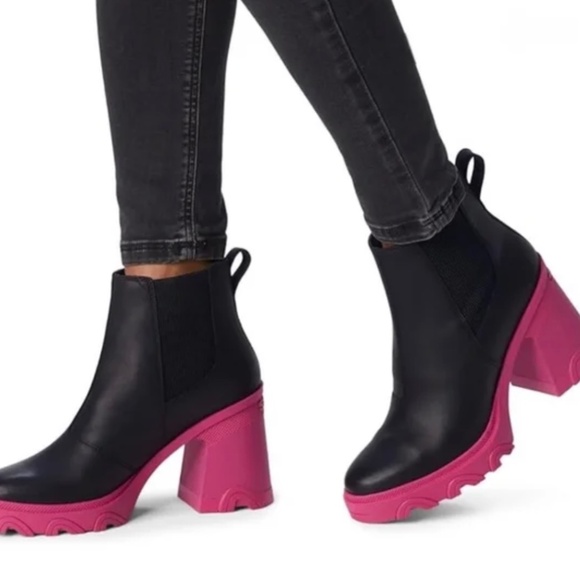 Womens Sorel Brex Boot Heel Chelsea Waterproof Cactus PINK NWT - Picture 1 of 6